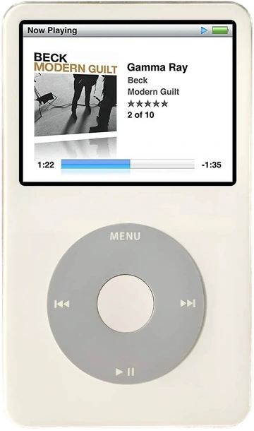 iPod with a click wheel, top view
