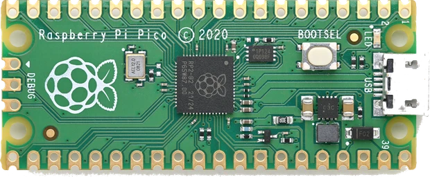 Raspberry Pi Pico, top view